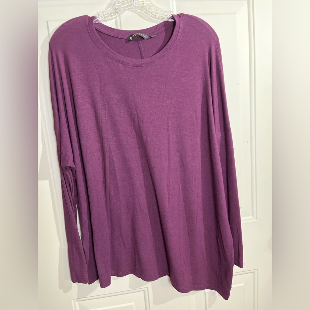Athleta Purple Long Sleeve Relaxed Fit Top Women’s XS Modal Blend Casual Tee